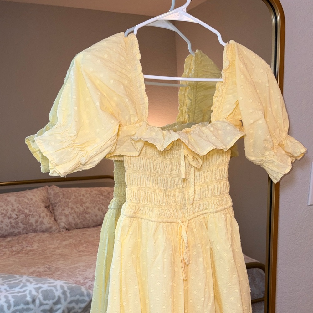 Yellow Off-Shoulder Maxi Dress